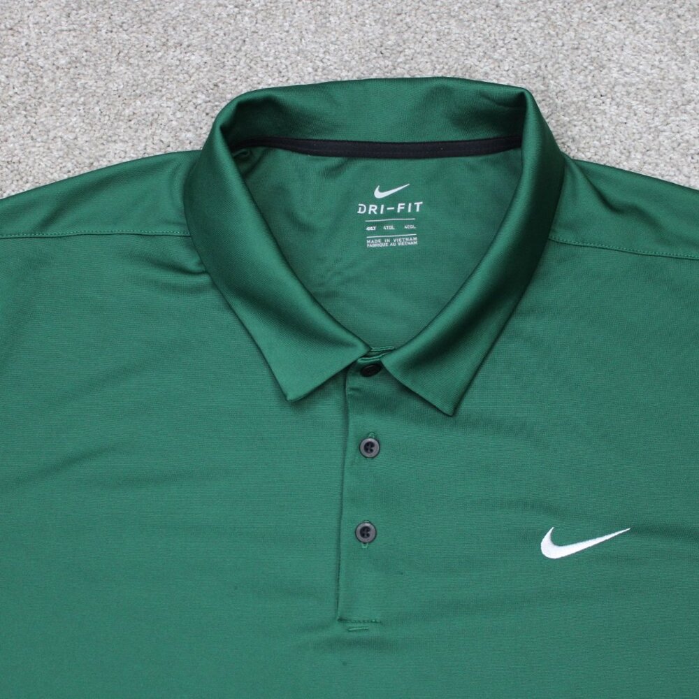 Nike Polo Shirt Mens 4XLT XXXXL-Tall Green Dri-Fit 100% Polyester Short Sleeve - Picture 5 of 13